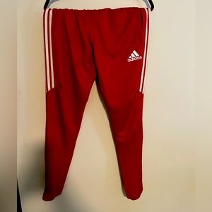 Red adidas soccer warm up pants size medium